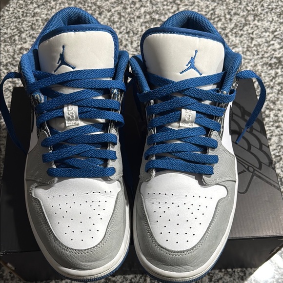Nike Air Jordan 1s Men's Shoes - Blue and Grey - Picture 10 of 10